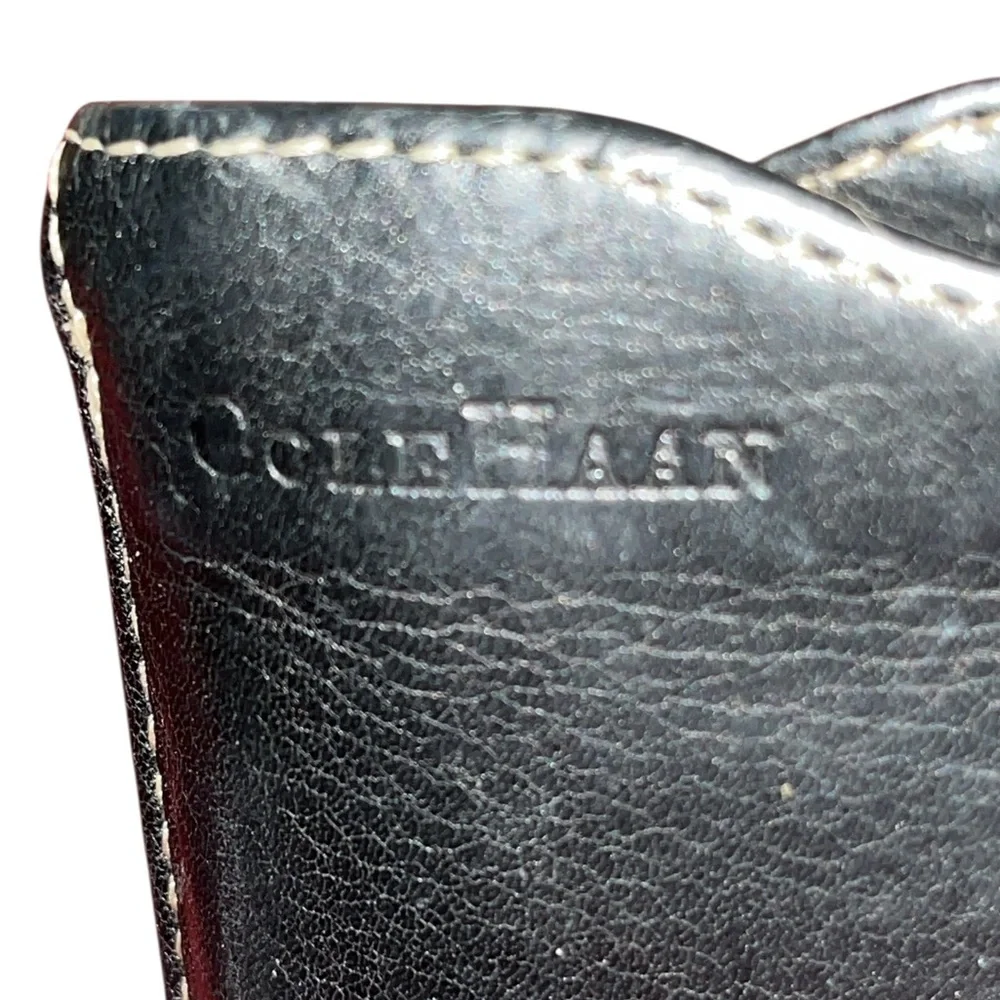 Cole Haan black leather money clip with card & cash slot